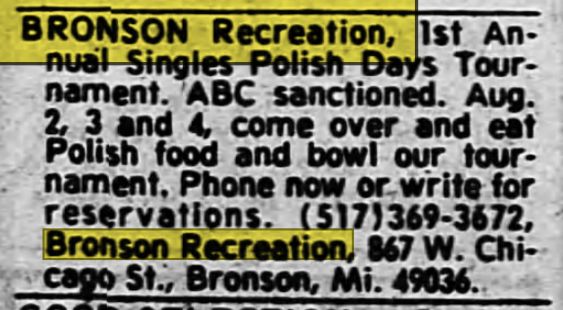 Bronson Recreation - July 1974 Article (newer photo)